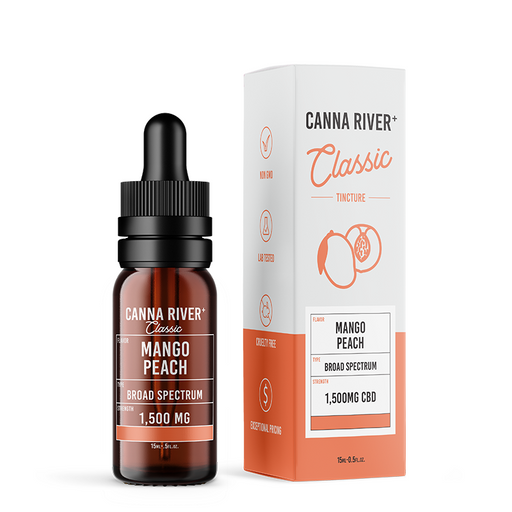 Canna River Classic Broad Spectrum CBD Oil Mango Peach 1500mg to 12000mg 1500mg (15mL)