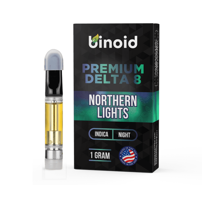 Binoid Delta 8 Vape Cartridge Northern Lights 1 gram with box