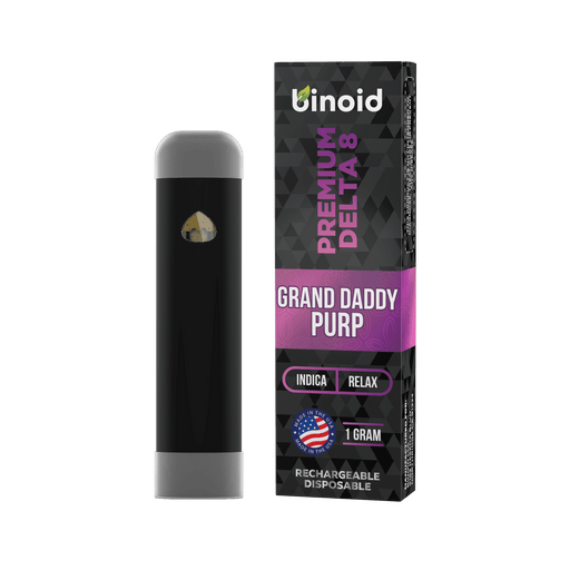 Binoid Delta 8 Rechargeable Disposable Vape Grand Daddy Purp 1 gram