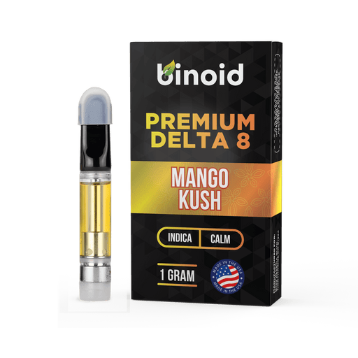 Binoid Delta 8 Vape Cartridge Mango Kush 1 gram with box