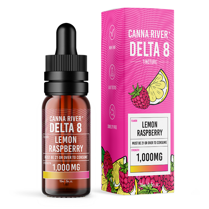 Canna River Delta 8 THC Oil Lemon Raspberry 1000mg (15mL)