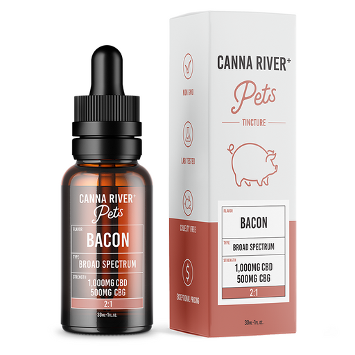 Canna River Broad Spectrum CBD Oil for Pets with CBG Bacon 1500mg (30mL)