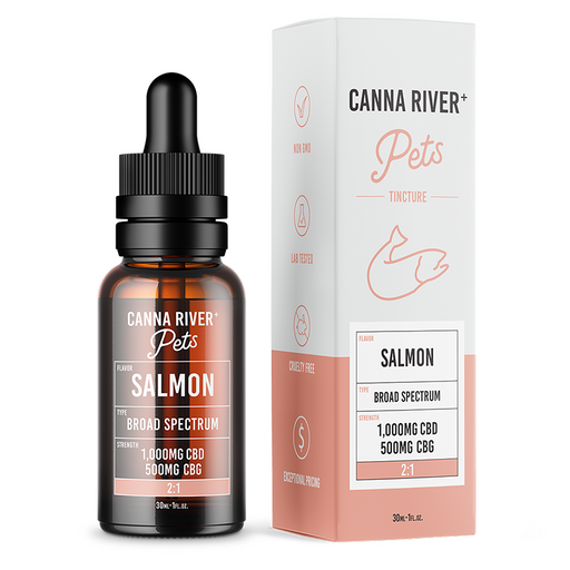 Canna River Broad Spectrum CBD Oil for Pets with CBG Salmon 1500mg (30mL)