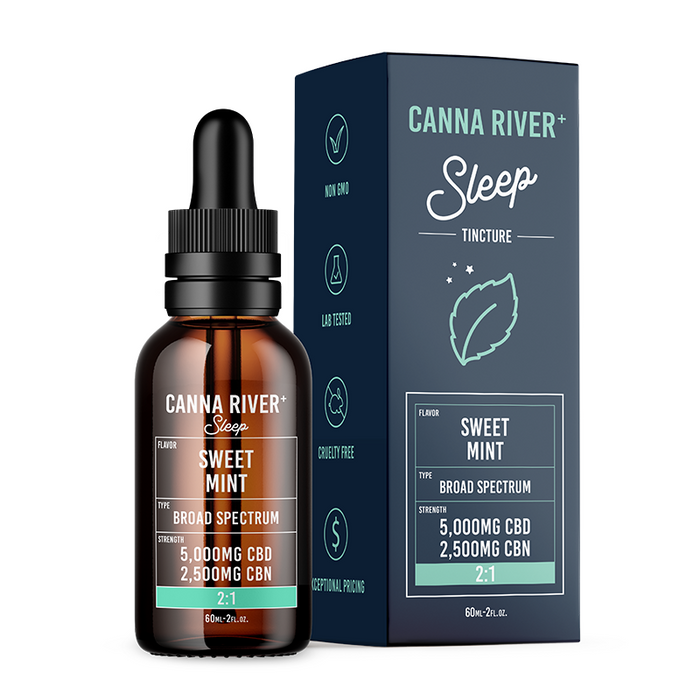 Canna River Sleep Broad Spectrum CBD Oil with CBN Sweet Mint 5000mg (60mL)
