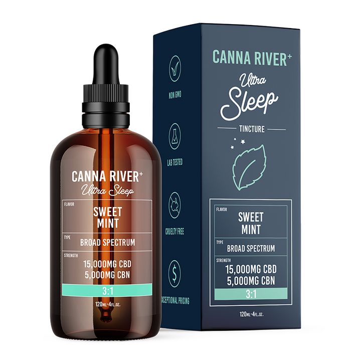Canna River Ultra Sleep Broad Spectrum CBD Oil with CBN Sweet Mint 20000mg (120mL)