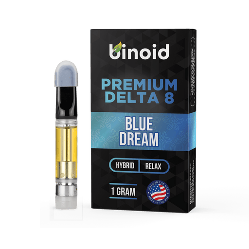 Binoid Delta 8 Vape Cartridge Blue Dream 1 gram with box