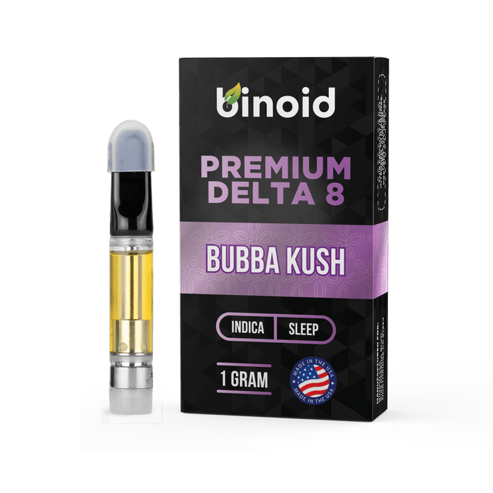 Binoid Delta 8 Vape Cartridge Bubba Kush 1 gram with box