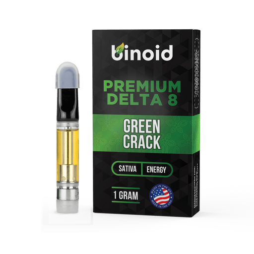 Binoid Delta 8 Vape Cartridge Green Crack 1 gram with box