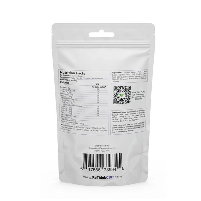 ReThink CBD Gummies for Sleep nutrition facts | CBDdatabase.com
