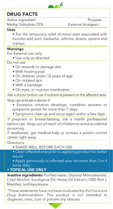 ReThink CBD Muscle & Joint Roll-On drug facts | CBDdatabase.com