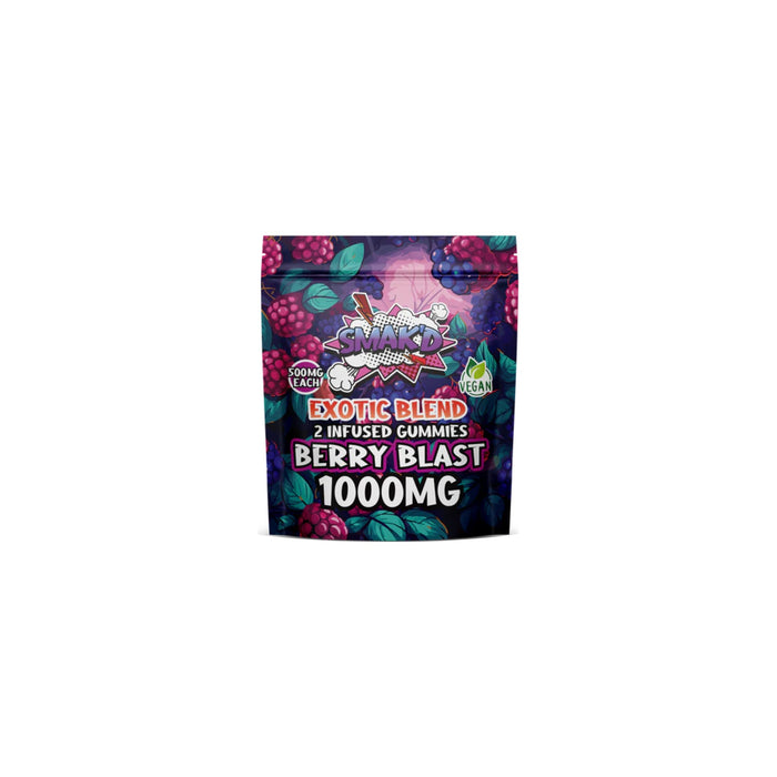 Smak'd Exotic Blend Delta 8 THC Gummies 500mg 2 Count Berry Blast