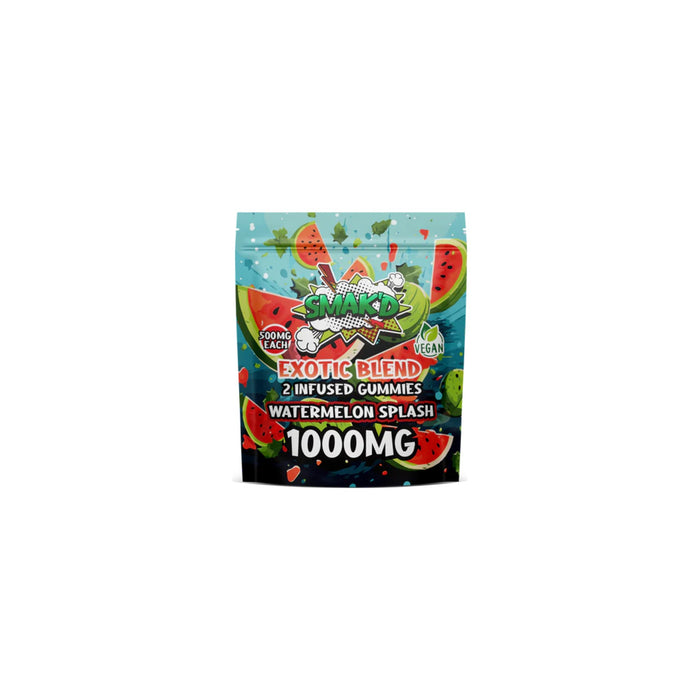 Smak'd Exotic Blend Delta 8 THC Gummies 500mg 2 Count Watermelon Splash