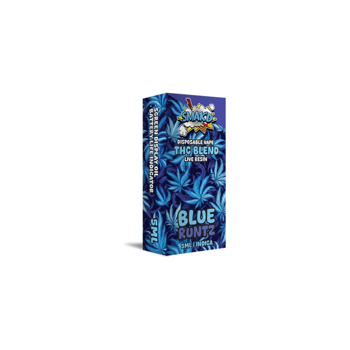 Smak'd Exotic Blend THC Live Resin Disposable Vape 5mL Blue Runtz