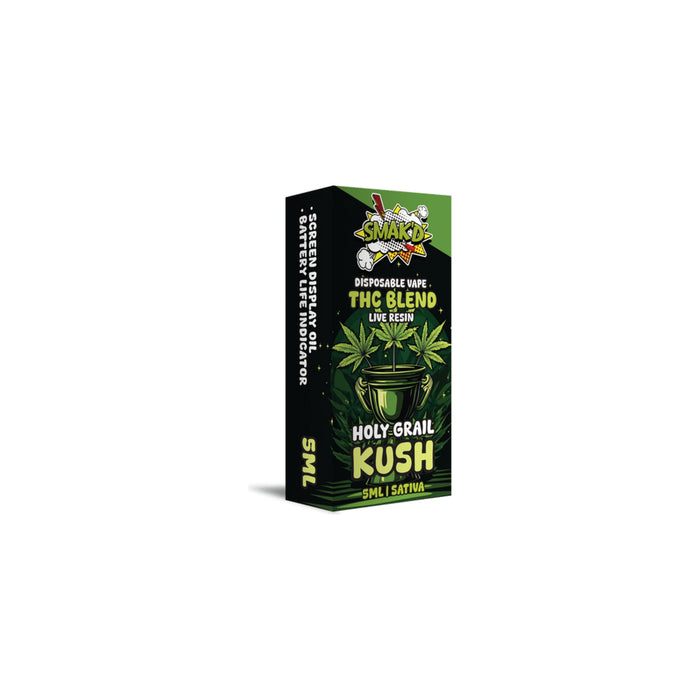 Smak'd Exotic Blend THC Live Resin Disposable Vape 5mL Holy Grail Kush