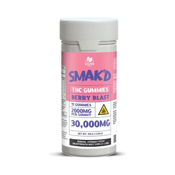 Smak'd THC Gummies 30000mg (15 Count) Berry Blast