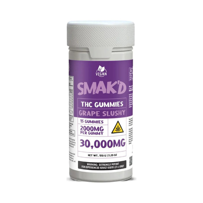 Smak'd THC Gummies 30000mg (15 Count) Grape Slushy