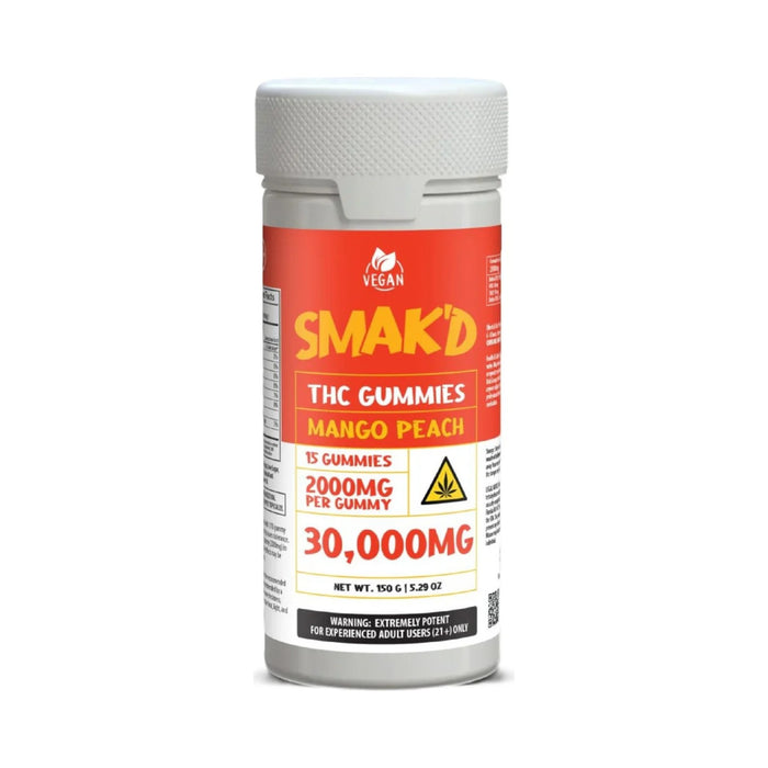 Smak'd THC Gummies 30000mg (15 Count) Mango Peach