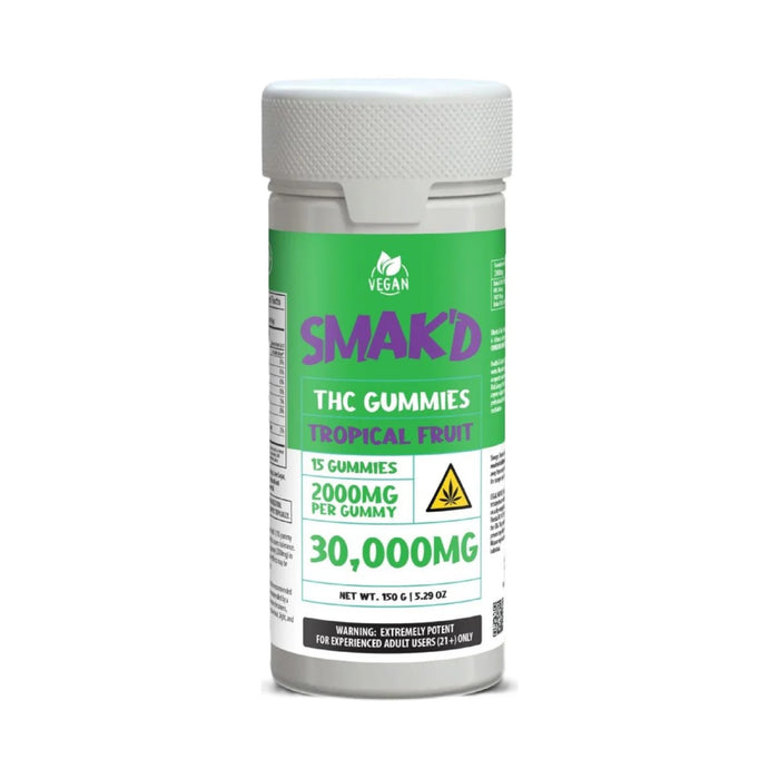 Smak'd THC Gummies 30000mg (15 Count) Tropical Fruit