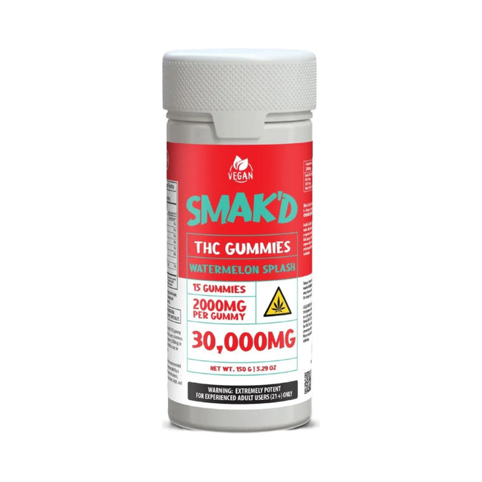 Smak'd THC Gummies 30000mg (15 Count) Watermelon Splash
