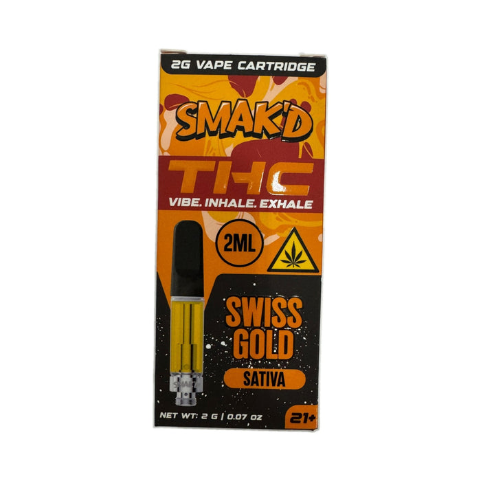 Smak'd THC Vape Cartridge 2g Swiss Gold