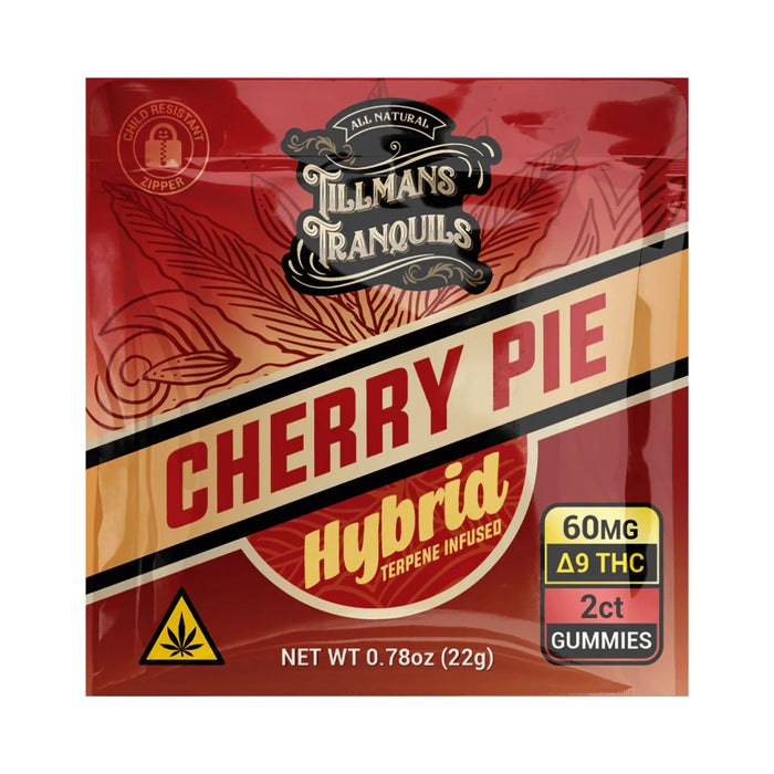 Tillmans Tranquils Delta 9 THC Gummies 60mg (2 Count) Cherry Pie front | CBDdatabase.com