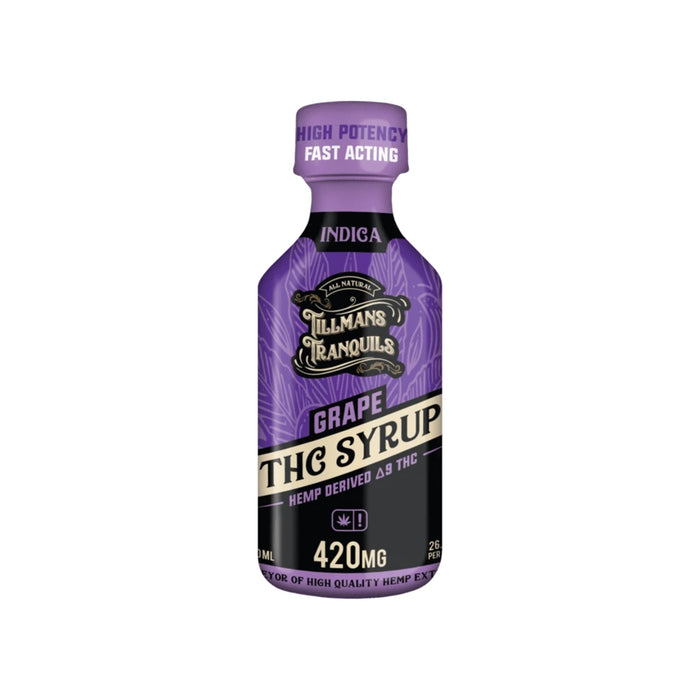 Tillmans Tranquils Delta 9 THC Syrup 420mg Grape bottle front