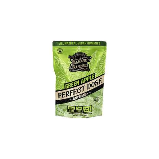 Tillmans Tranquils Perfect Dose Anytime Plus CBD and THC Gummies Green Apple (20 Count) front | CBDdatabase.com