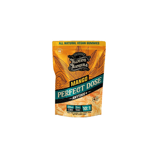Tillmans Tranquils Perfect Dose Anytime Plus CBD and THC Gummies Mango (20 Count) front | CBDdatabase.com