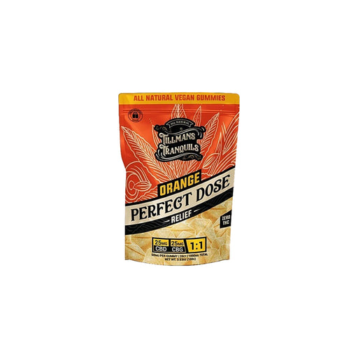 Tillmans Tranquils Perfect Dose Relief CBD and CBG Gummies Orange (20 Count) front | CBDdatabase.com