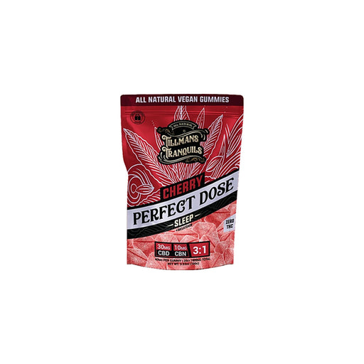 Tillmans Tranquils Perfect Dose Sleep CBD and CBN Gummies with Melatonin Cherry (20 Count) front | CBDdatabase.com