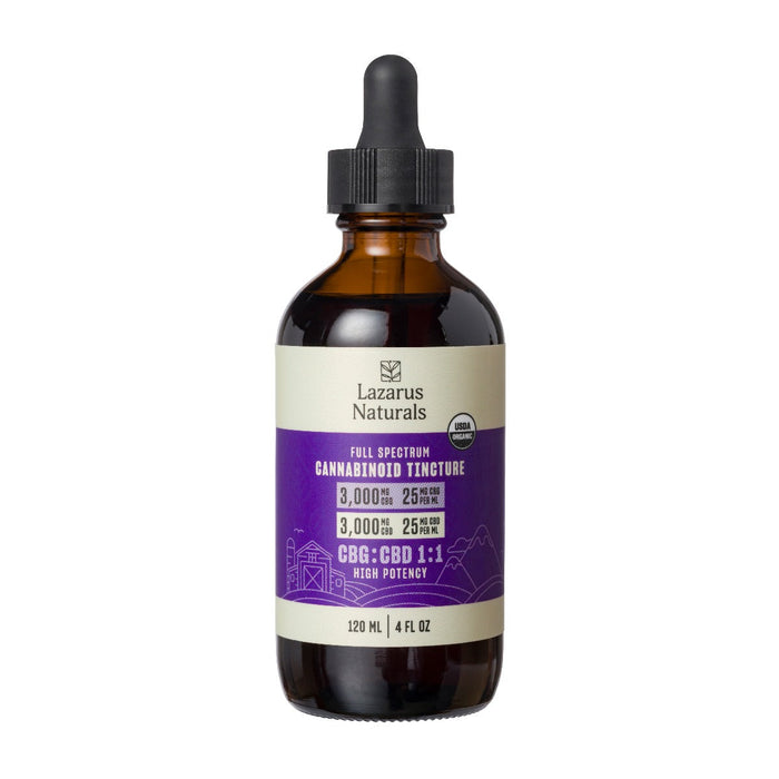Lazarus Naturals Organic Full Spectrum CBD + CBG Tincture, 1:1 (1500mg & 6000mg) - image 3
