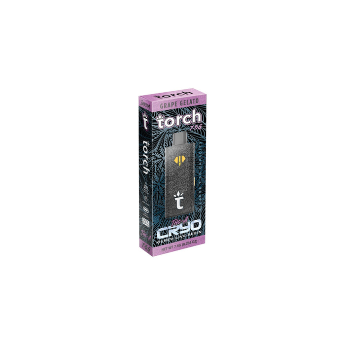 Torch CRYO Hemp THCA Cured Live Resin Disposable Vape 7.5g Grape Gelato (Indica)
