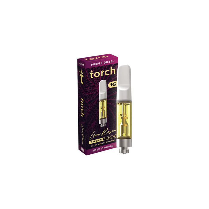 Torch Hemp Live Resin THCA and THCP Cartridge 1g Purple Diesel (Sativa)