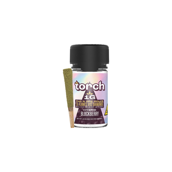 Torch Hemp THCA Lil Flames VVS Diamond Pre-Rolls 4g (4 Count) Blockberry