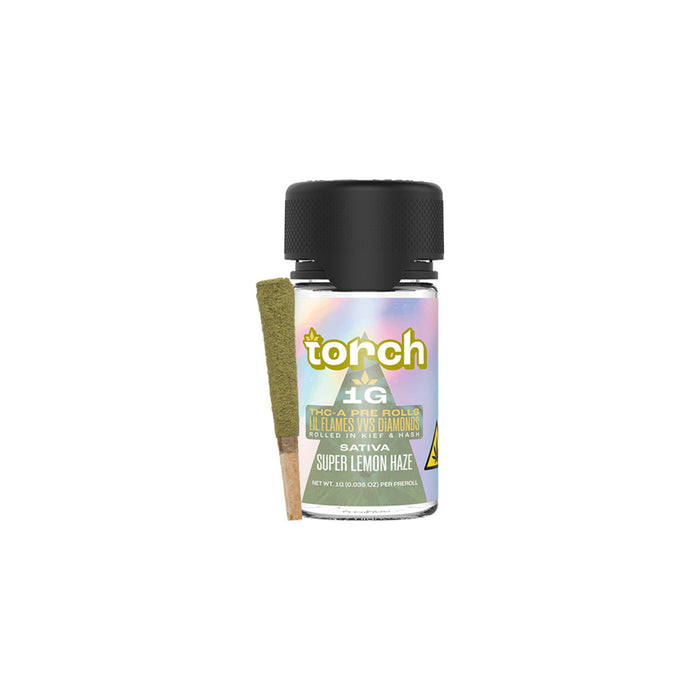 Torch Hemp THCA Lil Flames VVS Diamond Pre-Rolls 4g (4 Count) Super Lemon Haze