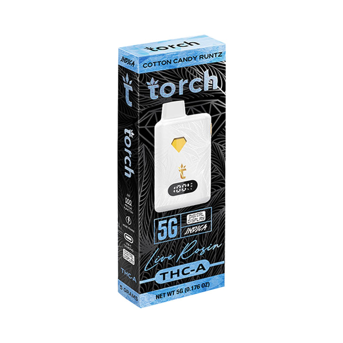 Torch Hemp THCA Live Rosin Blend Disposable Vape 5g Cotton Candy Runtz (Indica)