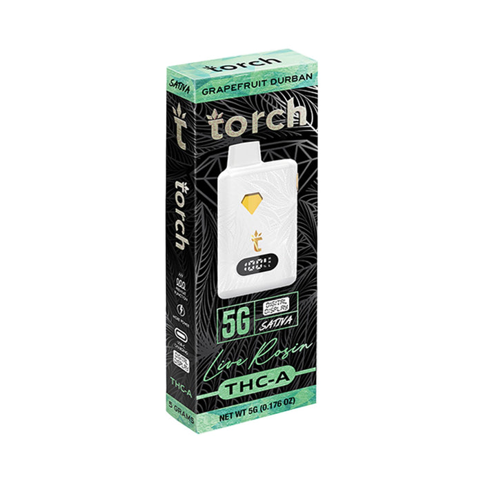 Torch Hemp THCA Live Rosin Blend Disposable Vape 5g Grapefruit Durban (Sativa)