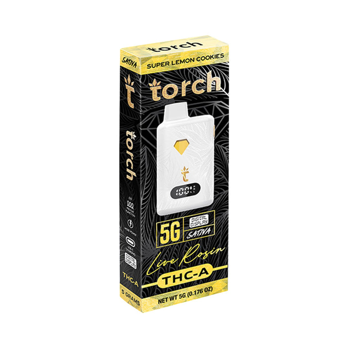 Torch Hemp THCA Live Rosin Blend Disposable Vape 5g Super Lemon Cookies (Sativa)