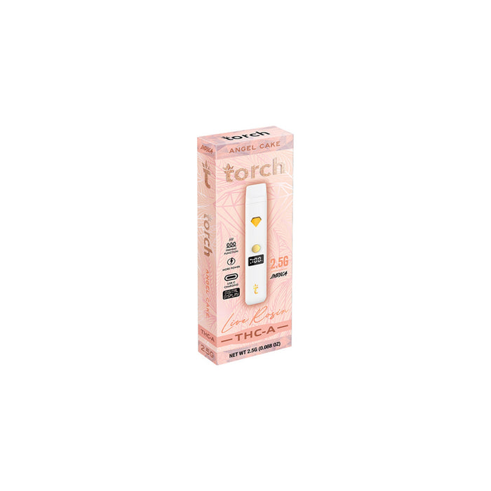 Torch Hemp THCA Live Rosin Disposable Vape 2.5g Angel Cake (Indica)