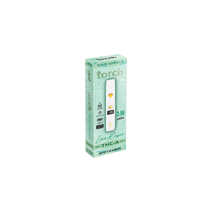 Torch Hemp THCA Live Rosin Disposable Vape 2.5g Sour Gorilla (Sativa)