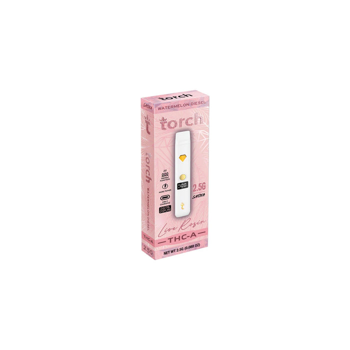 Torch Hemp THCA Live Rosin Disposable Vape 2.5g Watermelon Diesel (Sativa)