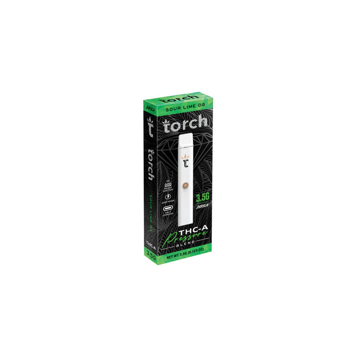Torch Hemp THCA Pressure Blend Disposable Vape 3.5g Sour Lime OG (Indica)