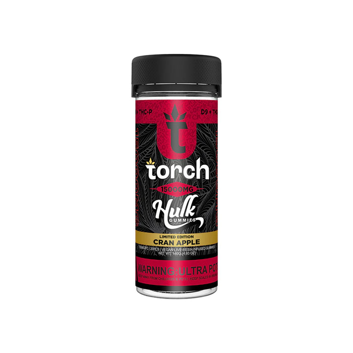 Torch Hulk Hemp Delta 9 THC and THCP Live Resin Gummies 15000mg (20 Count) Cran Apple