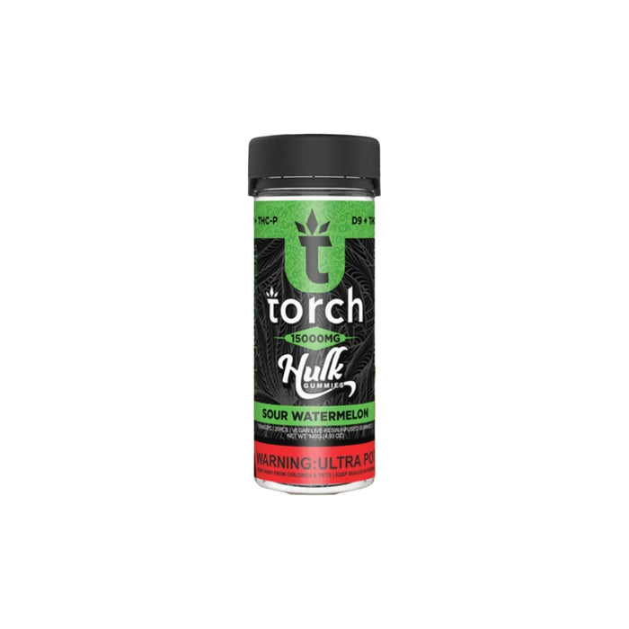 Torch Hulk Hemp Delta 9 THC and THCP Live Resin Gummies 15000mg (20 Count) Sour Watermelon