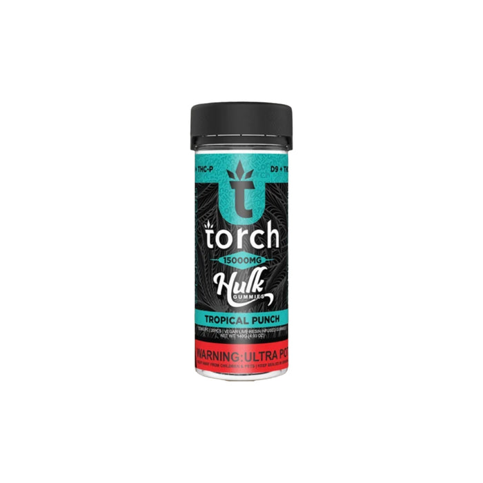 Torch Hulk Hemp Delta 9 THC and THCP Live Resin Gummies 15000mg (20 Count) Tropical Punch