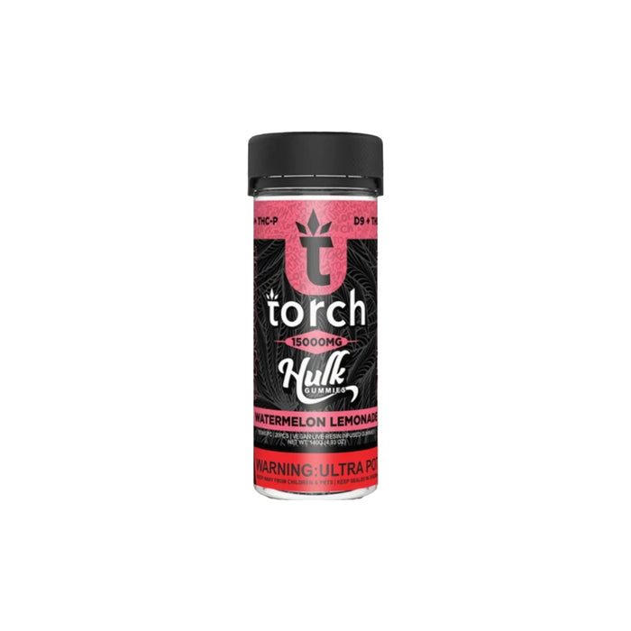 Torch Hulk Hemp Delta 9 THC and THCP Live Resin Gummies 15000mg (20 Count) Watermelon Lemonade