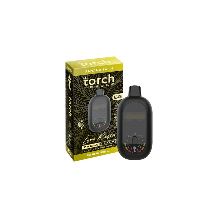 Torch Pebble Hemp Live Resin THCA and THCP Disposable Vape 6g Banana Latte (Indica)