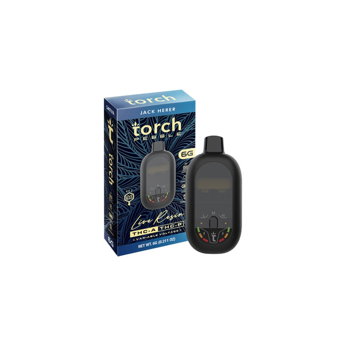Torch Pebble Hemp Live Resin THCA and THCP Disposable Vape 6g Jack Herer (Sativa)