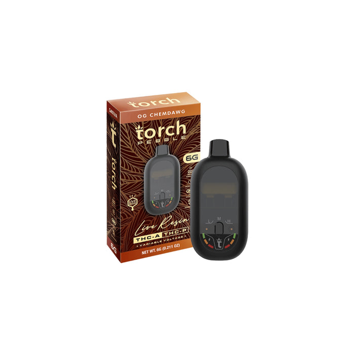 Torch Pebble Hemp Live Resin THCA and THCP Disposable Vape 6g OG Chemdawg (Sativa)