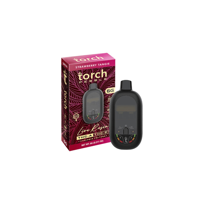 Torch Pebble Hemp Live Resin THCA and THCP Disposable Vape 6g Strawberry Tangie (Sativa)